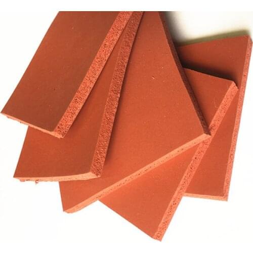 Silicone Foam Sponge Plate Sheet Board Heat Insulation Blanket Strip Square 500 x 500 x 1mm 2mm 3mm Red