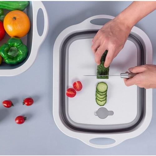 Folding Cutting Board, Multifunctional Foldable Sink Drain Basket, Washable Vegetable Filter, Kitchen Storage Storage Box