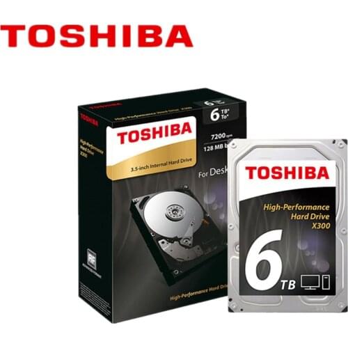 Toshiba 6TB Mechanical Desktop Hard Disk Drive HDD HD HDWE160 128MB Cache 7200RPM 3.5" SATA3 X300