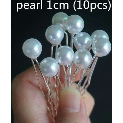 10pcs Woman U Shape Pearl Hair Clips Metal Hairpin Crystal Rhinestones Barrettes Pin Wedding Bridal Hairwear Jewelry Accessories