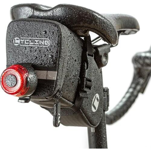 Rainproof Cycling Tool Bag Reflective Bike Rear Bag 0.8L Capacity Adjustable Velcro Fixed Tool Package for Gravel Cycling Train