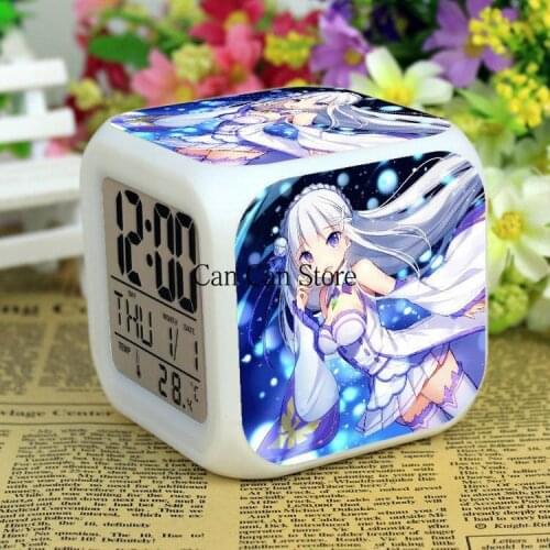 Japan Anime LED Light Children toys reloj despertador saat wekker reveil 7 Color Change Glowing Digital Alarm Clock