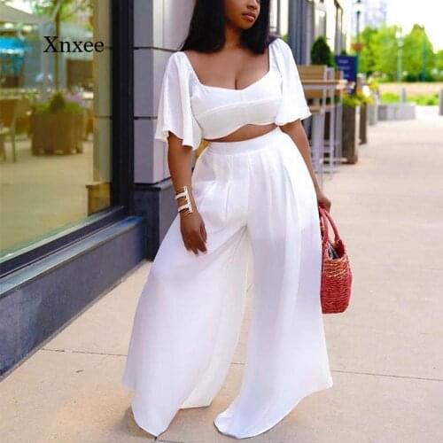 Womens Fashion Two-Piece Casual Summer Jacket with Square Collar Cropped Top and Loose Wide-Leg Pants Suit