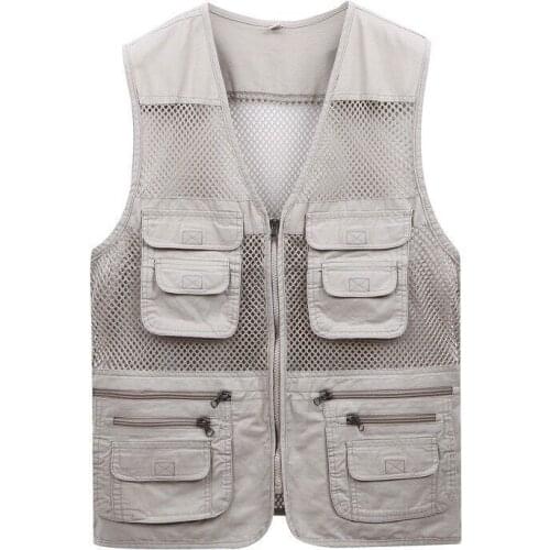 Outdoor Fishing Vests Quick Dry Breathable Multi Pocket Mesh Jackets Photography Hiking Vest Army Green Fish Vest