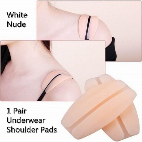 1Pair 2Colors Silicone Underwear Shoulder Strap Pads Soft Bra Cushions Non-Slip Relief Pain For Women Ladies Girls