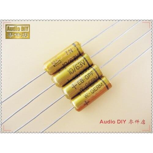1PCS/10PCS ROE Early EB Series 10uF 63V 63V10UF Axial Copper Rod Capacitor