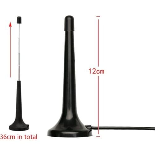 1PC 470-868Mhz radio TV FM DTMB antenna telescopic aerial 15dbi high gain sucker base 1.5m/3m cable with F male connector NEW