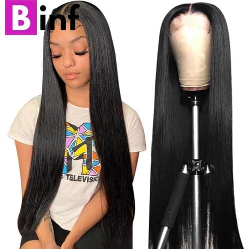 28" 30" Straight Lace Front Human Hair Wigs For Women 13X6 HD Lace Frontal Wig 4X4 Long Remy Peruvian Straight Lace Closure Wig