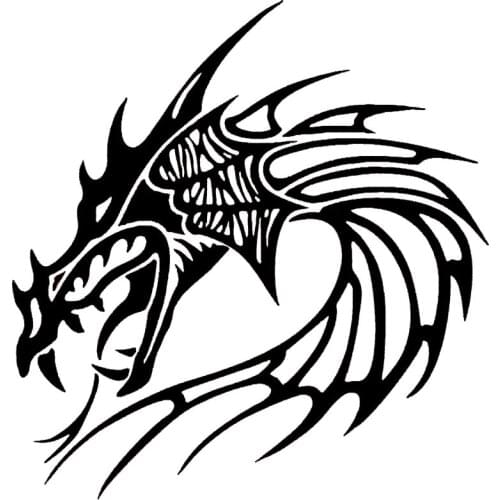 20.3*21CM Cool Chinese Dragon Head Car Door Stickers Stylish Car Styling Decal Accessories Black/Silver C9-0869