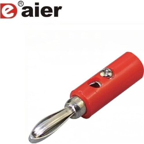 20PCS Nickel Plated Male Screw Type Connectors 4mm Banana Plug And Socket Black And Red Color