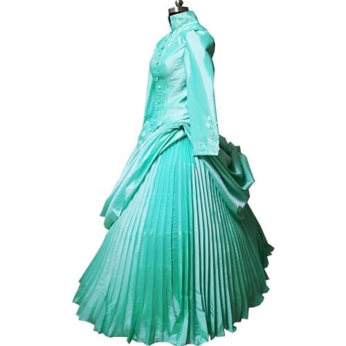 2020 New green Vintage costumes 18th Duchess Retro medieval Renaissance Reenactment Theatre Civil war Victorian dress D-567