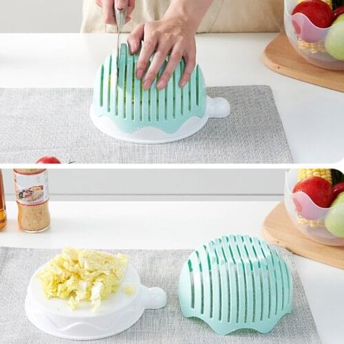 3 in1 Creative Multifunction Salad Bowl Fruit Vegetable Cutting Bowl Kitchen Gadget Fruit Chopper Slicers Cutter Salad maker