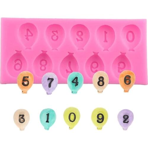 3D Letters Balloon Silicone Mold Baby Birthday Cupcake Topper Fondant Cake Decorating Tools Candy Clay Chocolate Gumpaste Moulds