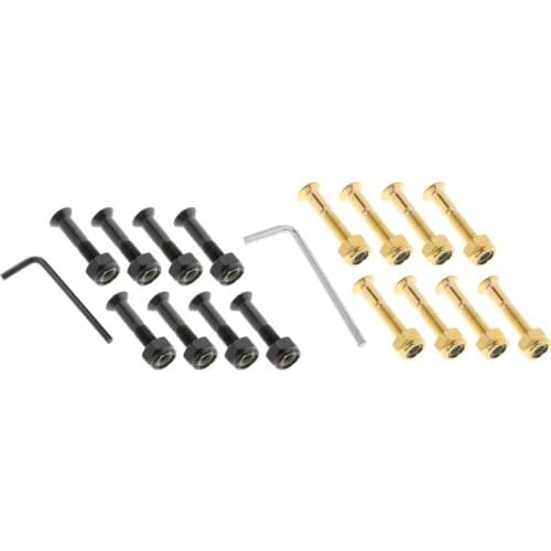 8 Pieces Skateboard Hardware Set Skate Bolts Parts Standard Longboard Hex Key Wrench Mounting Screws Bolts Set, 1 Inch