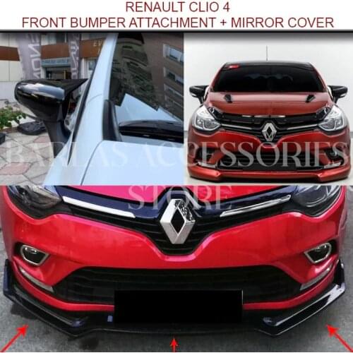For Renault Clio 4 Accessories 2012 2013 2014 2015 2016 2017 2018 Front Bumper Attachment + Mirror Cover Piano Black