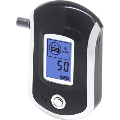 AT-6000 Breathalyzer Alcohol Detector Digital LCD Screen Battery Power Hand-Hold Professional BAC Tracker with 5 Mouthpieces