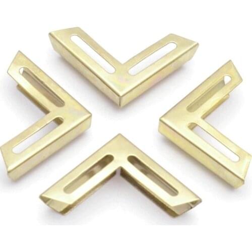 Free Shipping 50 Golden Book Scrapbooking Albums Menus Folders Corner Protectors 28x20mm F1083