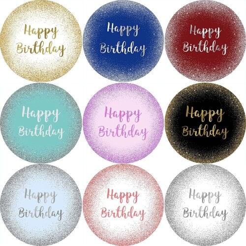 Glitter Happy Birthday Party Backdrop Decorations Kids Adult Sweet Shiny Birthday Cake Table Background Custom Round Backdrops