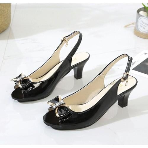 Summer High Heels Women Sandals Elegant Fashion New Party Dress Shoes Woman Shallow Metal Decoration Heels Women Office Shoes