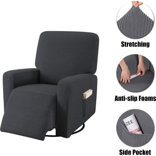 Massage sofa cover solid color all-inclusive stretch fleece rocker cover massage sofa bench cover for wing back armchair sofa
