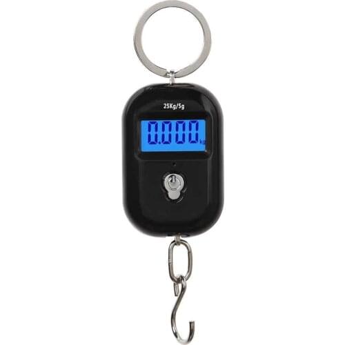 25Kg x 5g Digital Hanging Scale Mini Electronic Luggage Hook Scale LCD Backlight Kitchen Steelyard Dropshipping