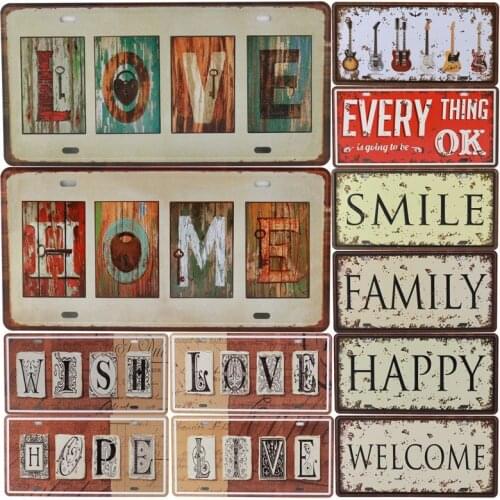 Welcome To My Home Iron Metal Poster Tin Sign Plate Decor Wall Bar Decoration Vintage Art Painting Family Rule Plaque Love C17