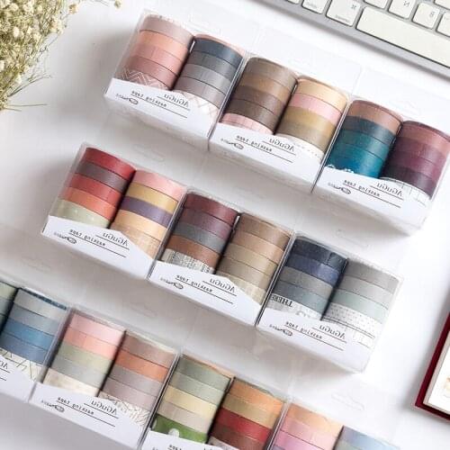 Ellen Brook 1Set Decorative Simple Retro Adhesive Tape Scrapbooking Tools Stickers Paper Diary DIY Office Photos Cute Stationary