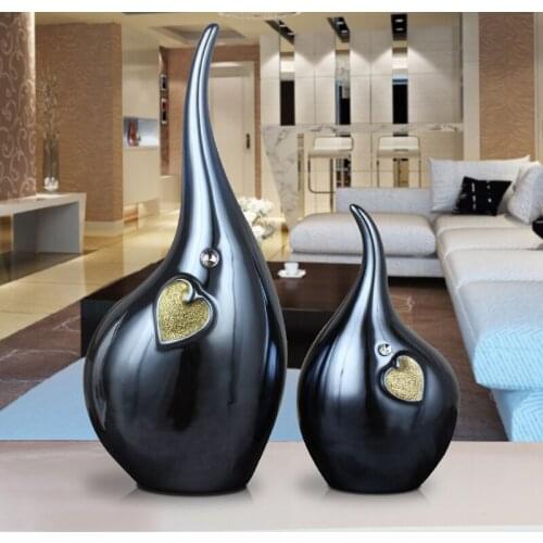 Ceramic elephant spouse home furnishings soft ornaments, abstract objects living room cabinet handicraft articles wedding gifts