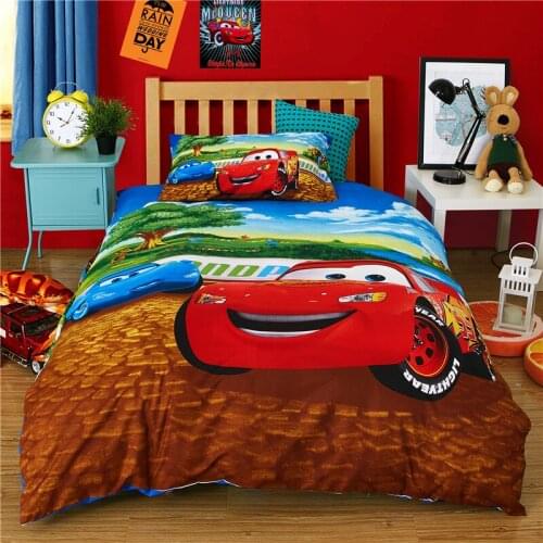 Disney Lightning McQueen Car Bedding Set Kids Baby Boys Duvet Cover Set Bedroom Bed Sheet The Avengers Home Textiles Decor Twin