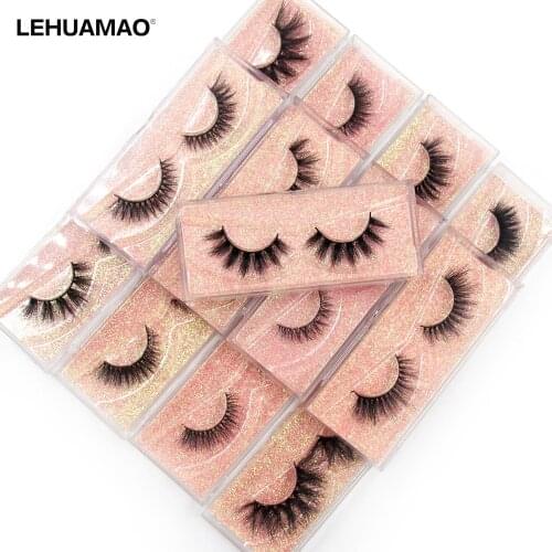LEHUAMAO Fluffy Mink Lashes Short Natural Eyelashes Real Thick Natural Fake 3D Mink Eyelashes Makeup False Lashes