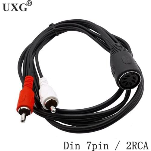 MIDI Cable 7-Pin DIN Female to 2 Dual RCA Male Plug Audio Cable 1.5m DIN 7pin to 2RCA Male Cord 0.5m 1m 1.5m