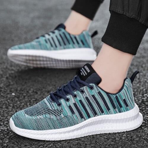 2021 New Tenis Masculino Running Shoes Summer Mens Sneakers Fashion Casual Flying Woven Mesh Laces Breathable Men Sports Shoes