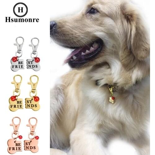 Best Friend Dog Keychain Set Engraved Bone Pendant Tag Pet Tag Collar Dog-Human Jewelry Dog Lover Gifts Stainless Steel Red Bell
