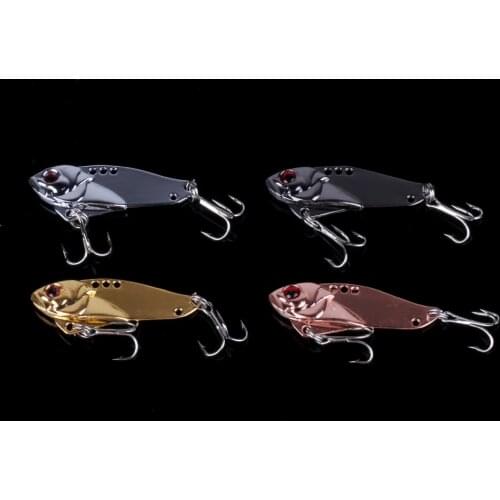 New Arrival 4pcs/set Bass CrankBait Spoon Crank Bait Tackle VIB Metal Fishing Lures 5CM 11.8G