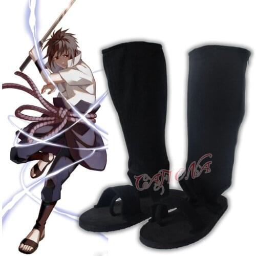 Wholesale NARUTO Uchiha Sasuke Cosplay Shoes Black Ninja Version Boots Halloween