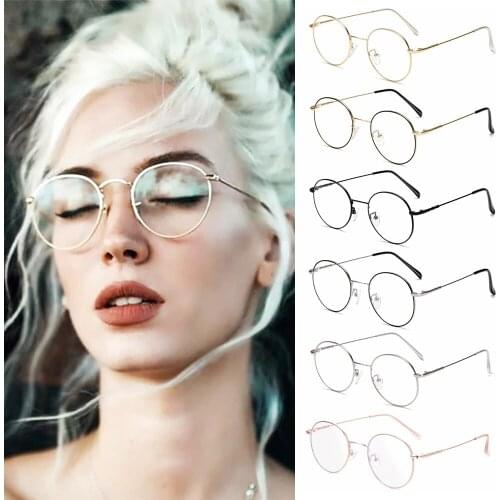Unisex Anti Blue Light Blocking Computer Ray Glasses Ultralight Retro Round Metal Eyewear Goggles Optical Eye Spectacle UV