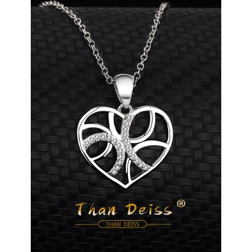 S925 Sterling Silver Heart-Shaped Love Necklace Fashion Simplicity Clavicle Chain Ladies Secklace Jewelry Pendant Factory whole