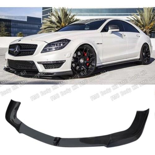 Real carbon fiber front bumper front lip spoiler For Mercedes Benz W218 CLS63 CLS350 2012, 2013, 2014