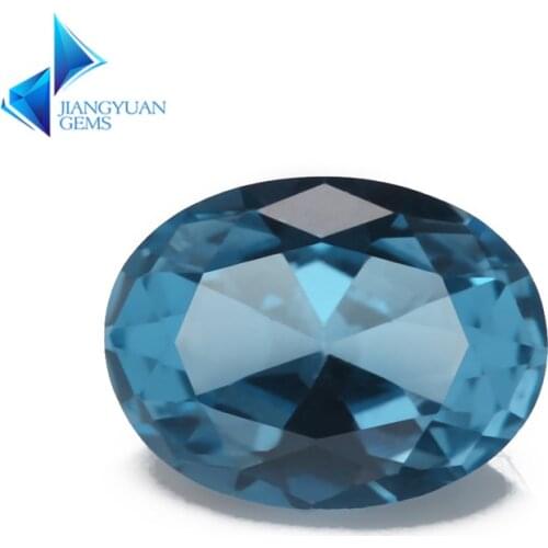 Size 3x5~10x12mm Oval Shape 120# Blue Stone Brilliant Cut Synthetic Spinel Blue Stone For Jewelry