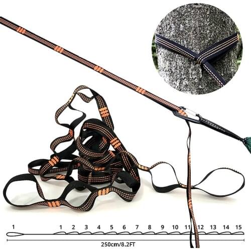 Adjustable 2pcs Hammock Strap Rope Belt 250cm Tree Hanging Aerial Spare Part Outdoor Yoga Camping Hammock with Buckle