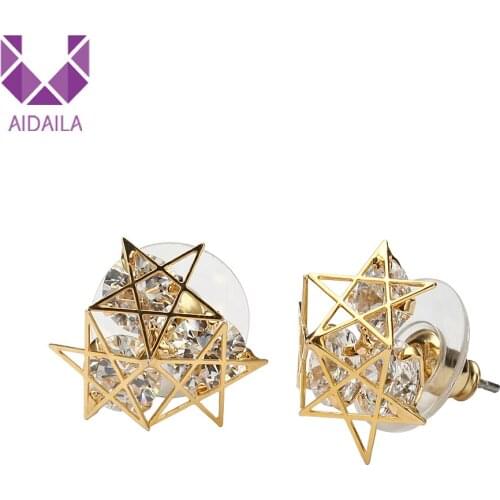 Star Stud Earrings for Women Ladies Girl Friend Gift Copper Alloy with Cubic Zirconia Zircon Earrings Light Fashion Beautiful