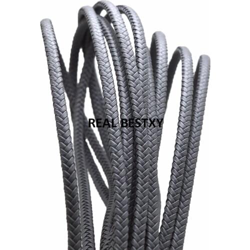 5m/lot approx:5.5*4mm GRAY Flat BRAID Leather Cord Bracelet Necklace Findings Leather Rope String DIY Jewelry Accessories CORDS