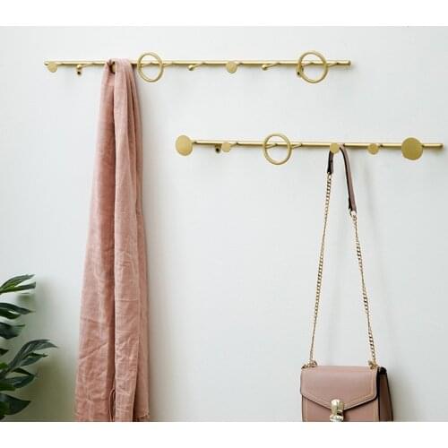 Modern And Simple Wrought Iron Coat Hook Door Back Porch Fitting Room Saves Space Nordic Style Golden Wall Decoration Key Hook