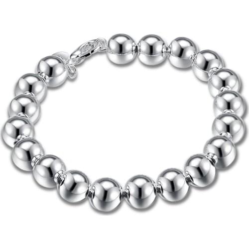 Foreign trade new fashion . sterling Silver color 10M Buddha beads bracelet - solid fashion popcorn Silver color bracelet H136