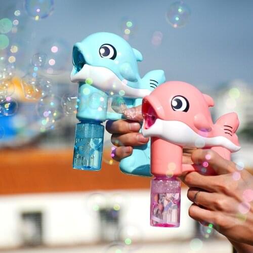 Bubble Blower Machine Toy Soap Water Bubble Gun Cartoon Water Gun Gift For Kids Fully automatic music dolphin Bubble Gun