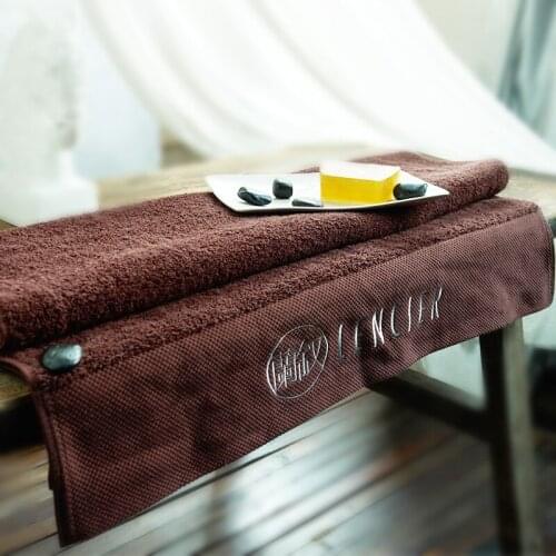 High Quality 100% Cotton Bath Towel Brown Embroidered Rectangular Beach Towels For Adults Plus Thicken 5 Stars Hotel Towels