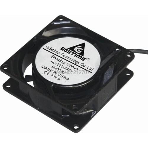 5pcs/lot Gdstime AC 220V 240V 80mm 8025s 8CM Metal Case Exhaust Cooling Fan 80x80x25mm