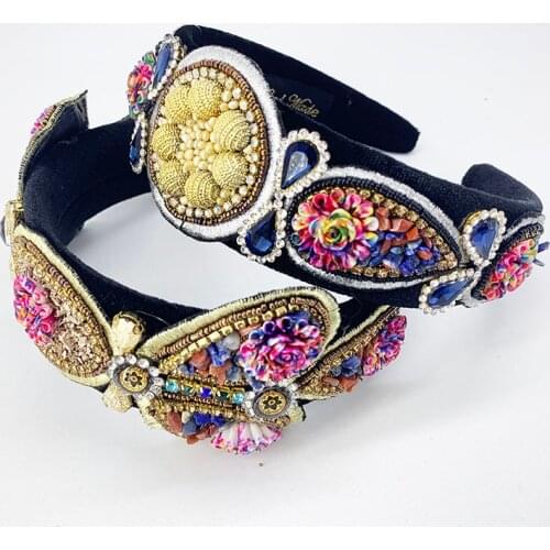 Women Headband luxury headband Pearl Crown/ Wide Headband with Bow Crown Charm Fashion Fabric Headband