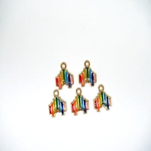 10pcs Vintage Colorful Heart Charms Enamel Pendants For Jewelry Making Supplies Diy Jewelry Materials Earrings Accessories