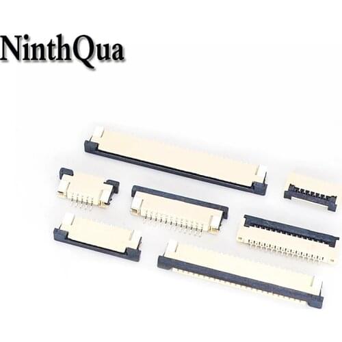 2pcs 1.0mm Pitch UP Under Drawer Clamshell FPC FFC Flat Cable Connector 4P 6P 8P 10P 12P 14P 16P 15P 16P 18P 20P 22P 24P 26P 30P